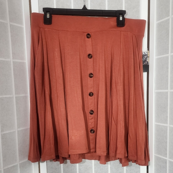 NWT Torrid Orange Super Soft Button Up Skirt Mini Pockets Plus Size: 0X (12) - Picture 7 of 7